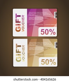 Gift voucher template. cute gift voucher certificate coupon design. Design usable for gift coupon, voucher, invitation, certificate, diploma, ticket . Vector illustration