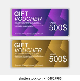 Gift voucher template. cute gift voucher certificate coupon design. Design usable for gift coupon, voucher, invitation, certificate, diploma, ticket . Vector illustration