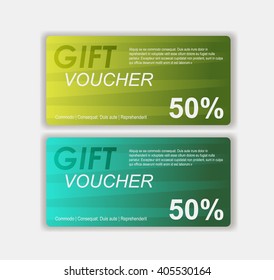 Gift voucher template. cute gift voucher certificate coupon design. Design usable for gift coupon, voucher, invitation, certificate, diploma, ticket . Vector illustration