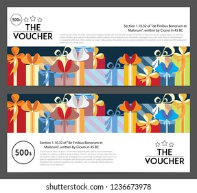 Gift voucher template design for background.