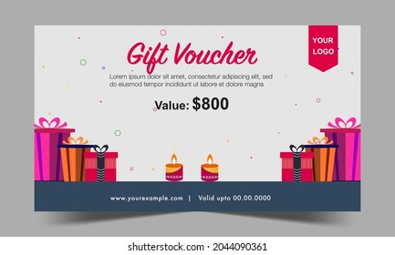 Gift Voucher Template Design Gift Boxes Stock Vector (Royalty Free ...