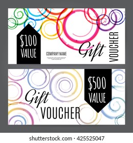 Gift voucher template design. Gift card or coupon vector template