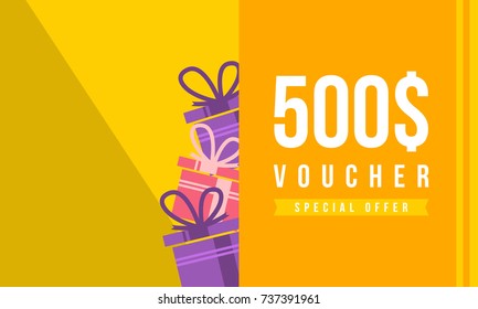 Gift voucher template design collection