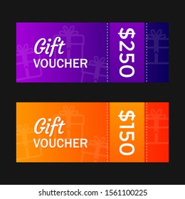 Gift voucher template design. vector illustration.
