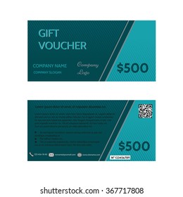 Gift Voucher template, Discount certificate coupon design template, Collection business card, calling card. Vector illustration