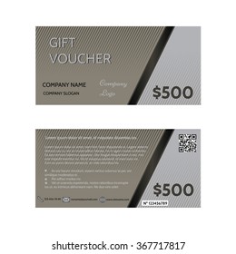 Gift Voucher template, Discount certificate coupon design template, Collection business card, calling card. Vector illustration