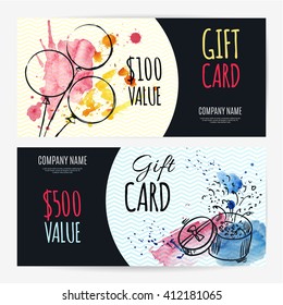 Gift voucher template. Discount voucher. Gift certificate, coupon or flyer design. Vector illustration
