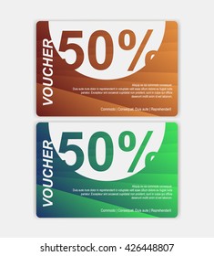 Gift voucher template. Discount voucher template with clean and modern design and place for your business related photos. Vector illustration.