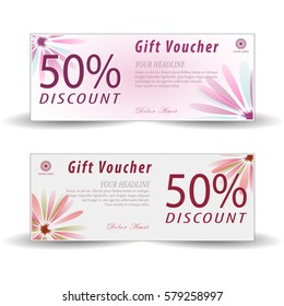 Gift voucher template. Discount coupon for spa and heath care topics