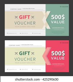 Gift voucher template, flat design