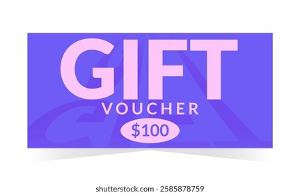 Gift voucher template in flat style. Sale, promotion, discount, coupon, certificate. Vector illustration for education, technology, entertainment, hospitality, healthcare
