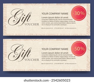 Modelo de voucher de presente com design de spa de beleza florescido. Conjunto de voucher elegante com padrão de arte de linha de moda