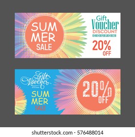 gift voucher template. flower and sun.
