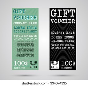 Gift Voucher Template. Flyer Simple Design Layout. Vector Illustration.