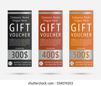 Gift Voucher Template. Flyer Simple Design Layout. Vector Illustration.