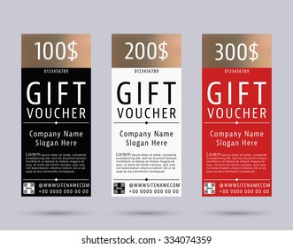 Gift Voucher Template. Flyer Simple Design Layout. Vector Illustration.
