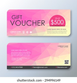 Gift Voucher template with geometric pattern, Voucher template