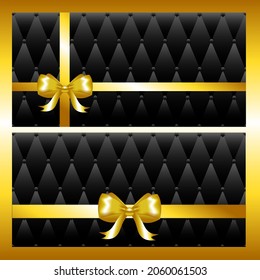 Gift voucher template with glitter gold luxury elements. Vector illustration. Design for invitation, certificate, gift coupon, voucher.