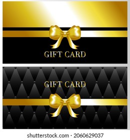 Plantilla de bono de regalo con elementos lujosos de oro brillante. Ilustración vectorial. Diseño para invitación, certificado, cupón de regalo, vale.