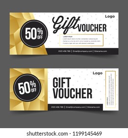 Gift Voucher Template Gold Black Background Stock Vector (Royalty Free ...