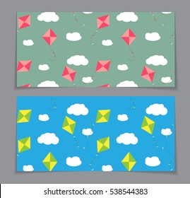 Gift Voucher Template with kite in the background. Vector Illustration. EPS10
