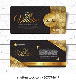 Gift Voucher Template With Luxury Pattern.Restaurant Voucher. Vector Illustration
