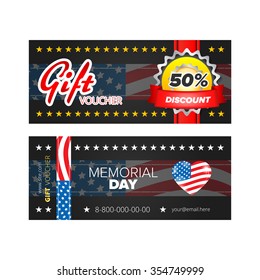 Gift voucher template for Memorial Day sale