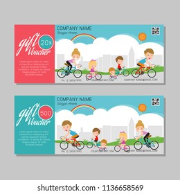 Gift voucher template and modern pattern. kids concept. Voucher template with premium pattern, gift Voucher template with colorful pattern. bright concept. Vector illustration