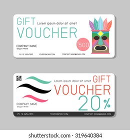 Gift voucher template and modern pattern. Voucher template with premium pattern, gift Voucher template with colorful pattern. bright concept. Vector illustration