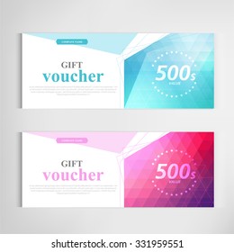 Gift voucher template modern pattern vector design