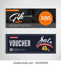 Gift voucher template modern pattern vector design