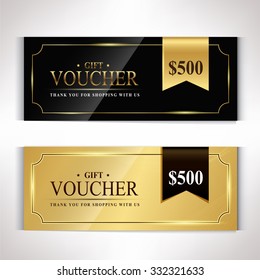 Gift voucher template modern pattern vector design