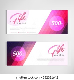 Gift voucher template modern pattern vector design