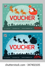Gift voucher template and modern pattern. Voucher template with premium pattern, gift Voucher template with colorful pattern. Merry Christmas, Happy new year, bright concept. Vector illustration