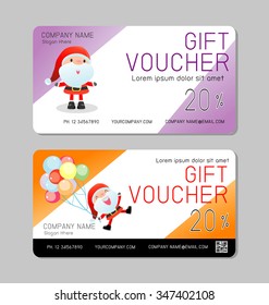 Gift voucher template and modern pattern. Voucher template with premium pattern, gift Voucher template with colorful pattern. Merry Christmas, Happy new year, bright concept. Vector illustration