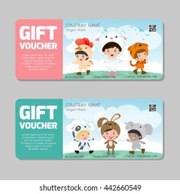 Gift voucher template and modern pattern. child concept. Voucher template with premium pattern, gift Voucher template with colorful pattern. bright concept. voucher  kids Vector illustration