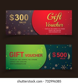 Gift voucher template modern pattern vector design. Vector illustration