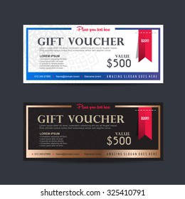 Gift voucher template with modern and premium pattern,Vector illustration