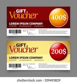Gift voucher template, premium certificate coupon, vector graphic design