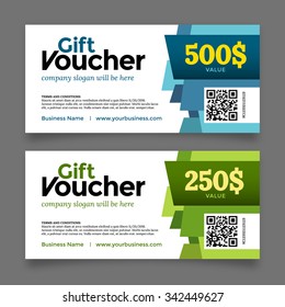 Gift voucher template, premium certificate coupon, vector graphic design