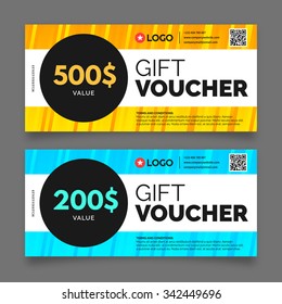 Gift voucher template, premium certificate coupon, vector graphic design