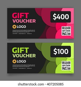 Gift voucher template, premium certificate coupon, vector graphic design