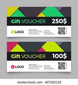 Gift voucher template, premium certificate coupon, vector graphic design