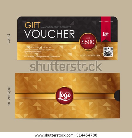 gift voucher template premium pattern envelope stock vector royalty