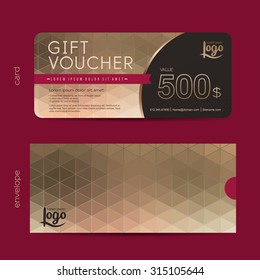 Gift voucher template with premium pattern,gift voucher certificate coupon design template,Collection gift certificate business card banner calling card poster,Vector illustration