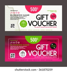 Gift voucher template. Printed on white or blurred background