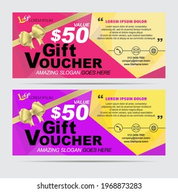 Gift voucher template. Promotion card, Coupon design. vector stock.
