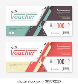 Gift voucher template. promotion card, Coupon design. vector stock.