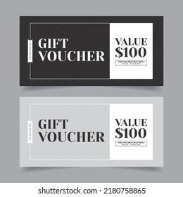 Gift Voucher Template Promotion Sale for Business, Gift Certificate Discount Vector Layout, Creative Coupon Template Design, Simple Voucher Card Vector Illustration