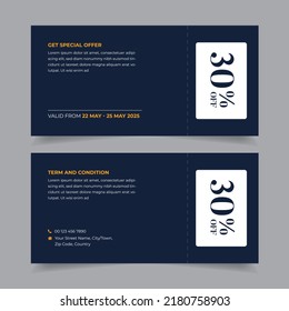 Gift Voucher Template Promotion Sale for Business, Gift Certificate Discount Vector Layout, Creative Coupon Template Design, Simple Voucher Card Vector Illustration